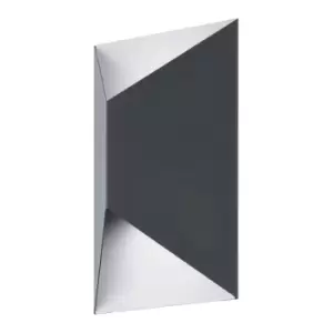 Image of IP44 Outdoor Wall Light Anthracite & White Trapeze 2.5W Built in LED