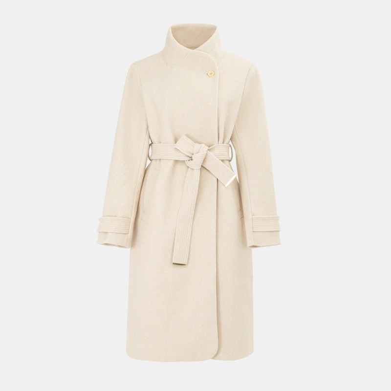 Image of Biba Womens Billie Belted Long Sleeve Mid-Length Overcoat Camel female 10 (S)