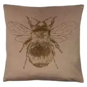 Image of Evans Lichfield Nectar Bee Cushion Cover (43cm x 43cm) (Biscuit Beige)