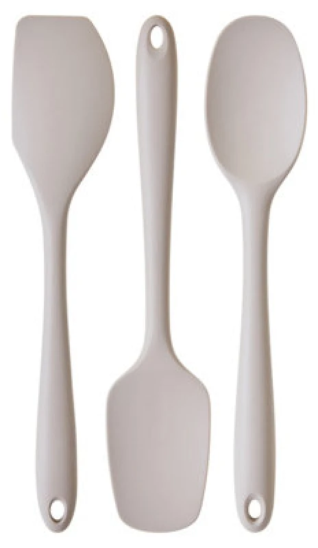 Image of Premier Housewares Interiors By Premier Natural Stone 3Pc Silicone Kitchen Tool Set,utensils Including Spoon, Spatula & Turner With Hanging Loops