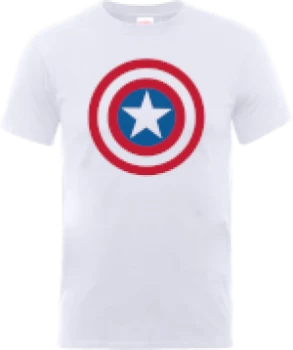 Image of Marvel Avengers Assemble Captain America Simple Shield T-Shirt - White - M