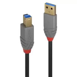 Image of Lindy 36742 USB cable 2m USB 3.2 Gen 1 (3.1 Gen 1) USB A USB B Black Grey