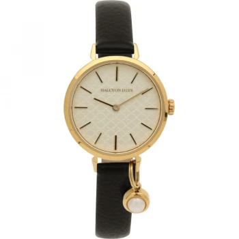 Image of Agama Pearl Charm Black & Gold Watch