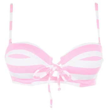 Image of Jack Wills Keens Triangle Bikini Top - Pink STRIPE 070