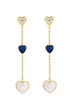 Image of Gold Plated And Mother of Pearl Heart Earrings
