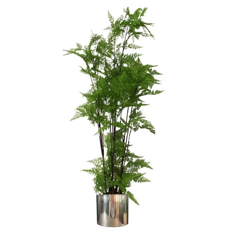 Image of Leaf 150cm Artificial Natural Extra Large Fern Foliage Plant with Silver Metal Plater Green