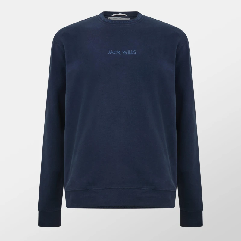Image of Jack Wills Jacquard Crew Sweatshirt Mens Navy male XS