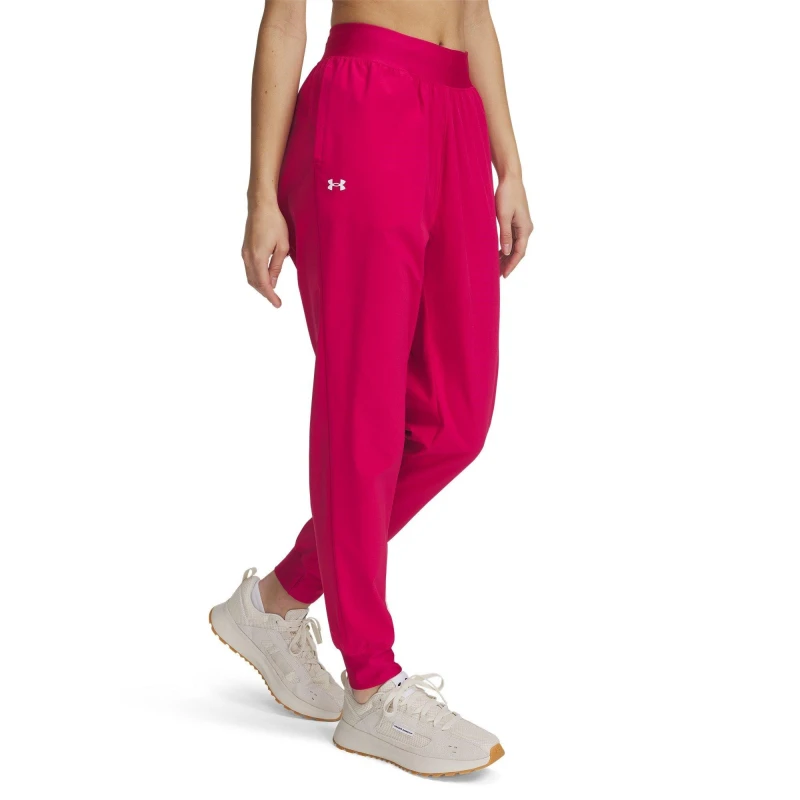 Image of Under Armour Womens High Rise Woven Performance Tracksuit Bottom Pink female 8 (XS)