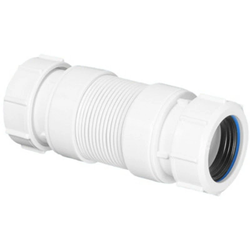 Image of McAlpine MINIFLEX-1 1.25" x 1.25" universal compression connection Short Miniflex Flexible Connectors White