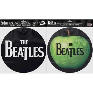 Image of The Beatles - Drop T Logo & Apple Turntable Slipmat Set