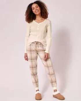 Image of Cotton Traders Womens Ribbed Top PJ Set in Multi