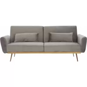 Image of Hatton Grey Velvet Sofa Bed - Premier Housewares