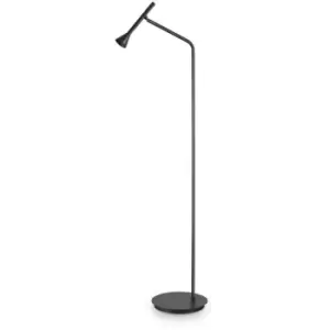 Image of Ideal Lux Diesis LED Reading Task Floor Lamp Black 3000K