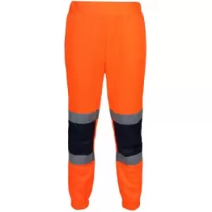 Image of Regatta Mens Hi-Vis Bottoms (3XL) (Orange/Navy) - Orange/Navy