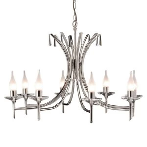 Image of 8 Light Chandelier Polished Nickel Finish, G9