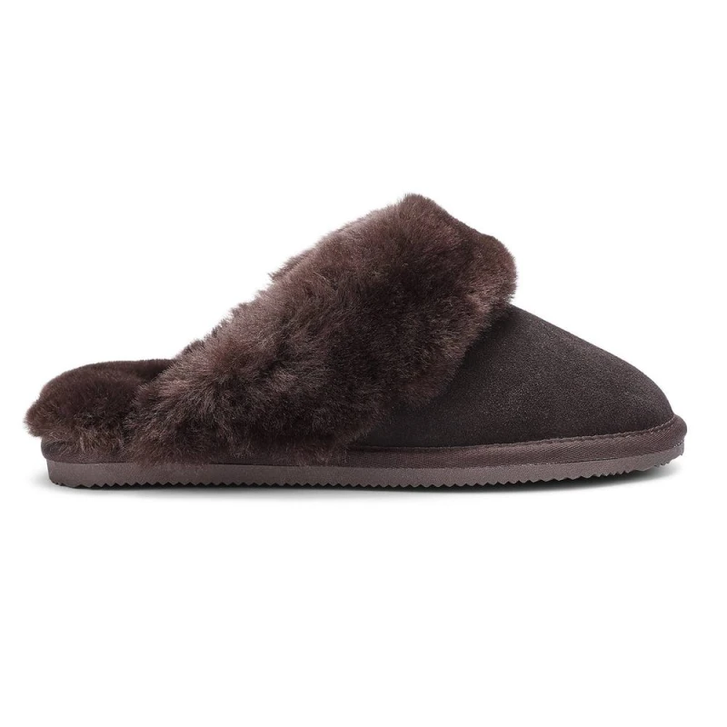 Image of Hotter Womens 'Candy' Slippers in Chocolate Size: 8 Chocolate Female 8