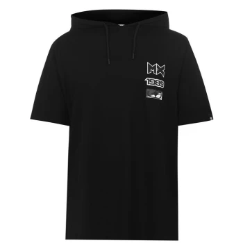 Image of No Fear Hooded Graphic T Shirt Mens - Black
