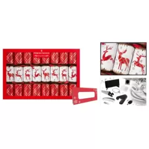 Image of Harvey & Mason 8 x 13.5" Premium Tartan Stag Christmas Crackers