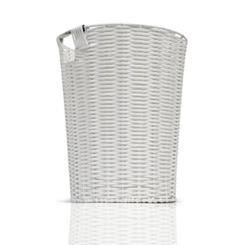 Image of Arpan White Resin Plastic Strong Round Waste Paper Bin/basket/storage -Ideal For Home, Office, Hotels