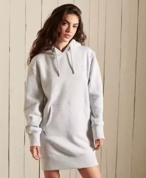 Image of Superdry Womens Vintage Logo Embroidered Hoodie Dress Light Grey / Glacier Grey Marl - Size: 6