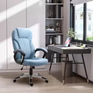 Image of Vinsetto Height Adjustable Linen Executive Swivel Office Chair, Blue