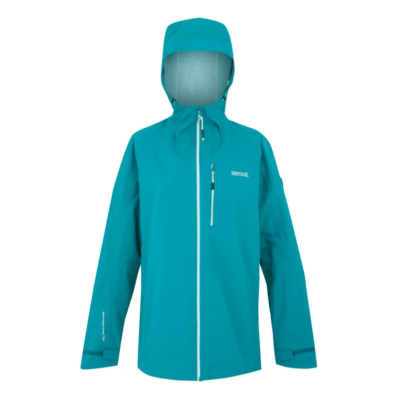 Image of Regatta Womens Birchdale' Waterproof Hooded Shell Jacket in Turquoise Size: 8 Turquoise Female 8
