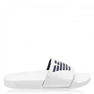 Image of Emporio Armani Eagle Sliders White Size 10 Men