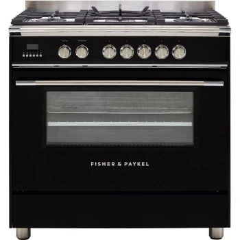 Image of Fisher & Paykel Classic OR90SCG4B1 90cm Dual Fuel Range Cooker - Black - A Rated