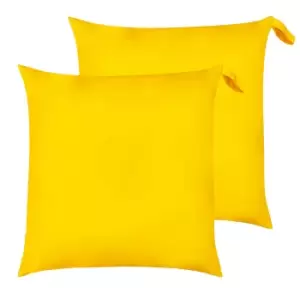 Image of Plain Large 70cm Outdoor Floor Twin Pack Cushion Yellow