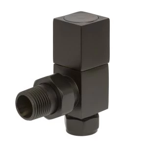 Image of Heating Style Square Angled Radiator Valves - Black