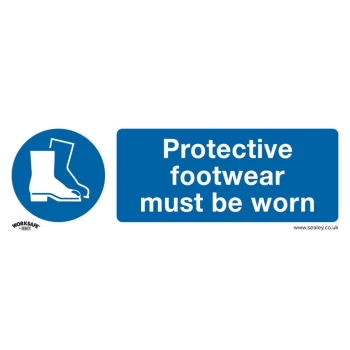 Image of Safety Sign - Protective Footwear Must Be Worn - Self-Adhesive