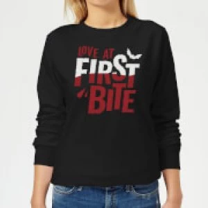 Image of Love at First Bite Womens Sweatshirt - Black - 3XL - Black