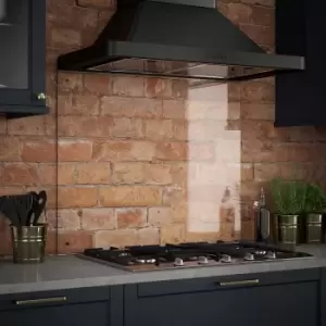 Image of Clear Glass Kitchen Splashback (brass Caps) 900mm X 750mm