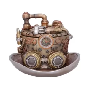 Image of Bronze Silver Cogwork Hatter Box Steampunk Bust