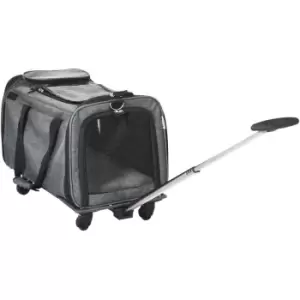 Image of PawHut 4 in 1 Pet Carrier On Wheels for Cats XS Dogs W/ Telescopic Handle, Grey - Grey