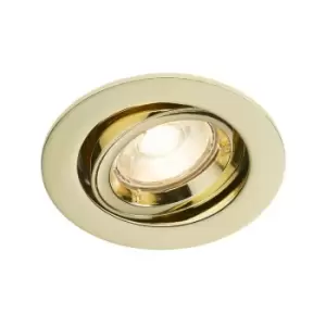 Image of Knightsbridge GU10 Brass Recessed Tilt Twist & Lock Downlight, 230V