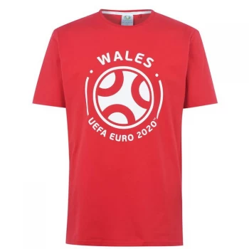 Image of UEFA Euro 2020 Wales Graphic T Shirt Mens - Red