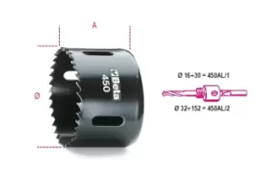 Image of Beta Tools 450 HSS-Cobalt 8% Bi Metal Holesaw Ø: 152mm (6") 004500152
