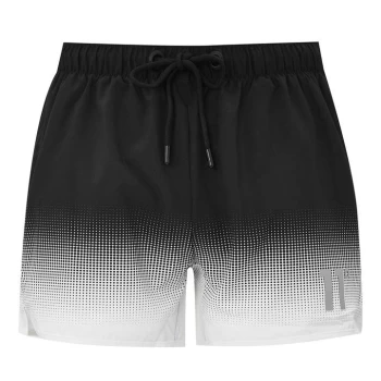 Image of 11 Degrees Dot Fade Swim Shorts - Black/White