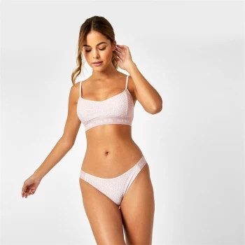 Image of Jack Wills Eco V Neck Ribbed Bikini Top - Pink Dot
