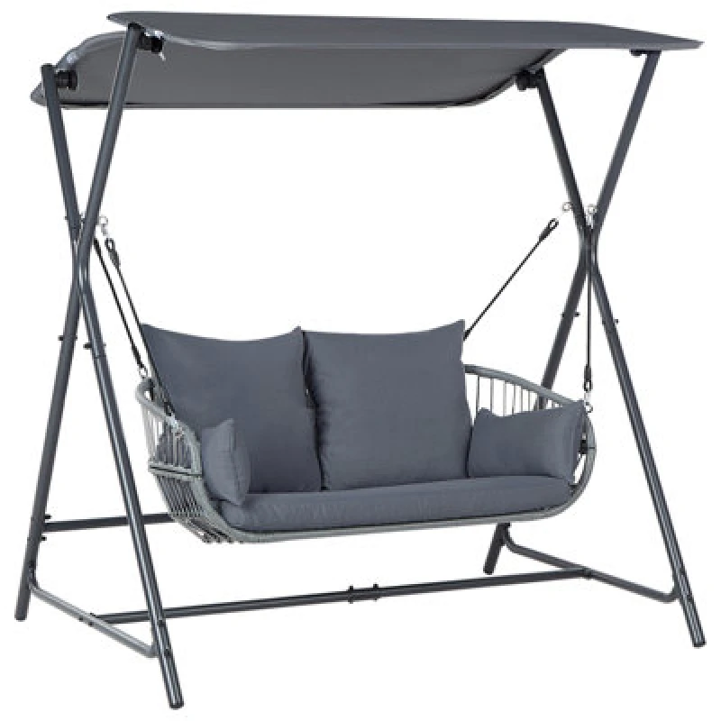 Image of Beliani Patio Swing Fiastra Metal Dark Grey