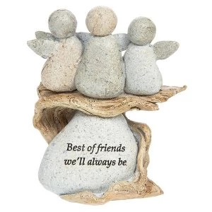 Image of Pebble Art Angel Best Friends Ornament