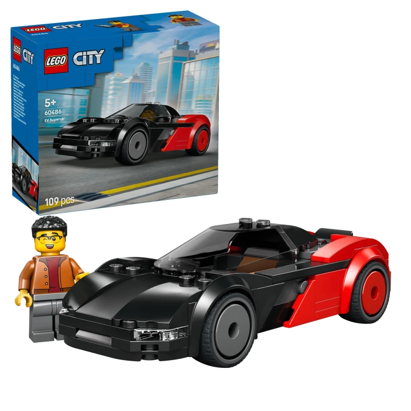 Image of LEGO City EV Supercar Toy Building Kit and Minifigure 60486