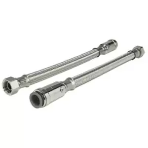 Image of Speedfit X Union Nut With Service Valve Flexi Hose 15mm x 1/2 300mm