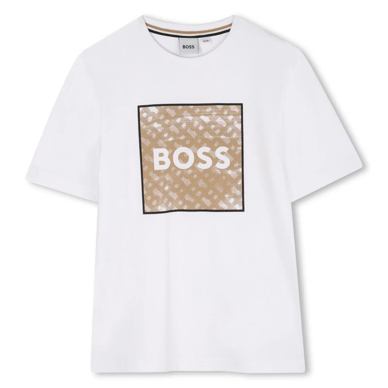Image of Boss Kids Monogram T-Shirt Regular Fit T-Shirts 10Y White 59342701195