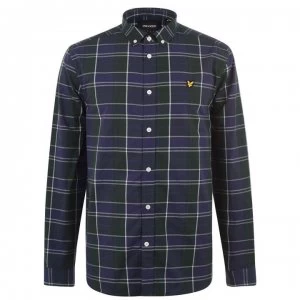 Image of Lyle and Scott Fine Check Long Sleeve Shirt - Navy Z99