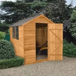 Image of Forest Garden 8X6 Apex Dip Treated Overlap Golden Brown Wooden Shed With Floor