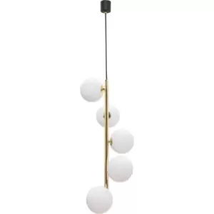Image of Zumaline Lighting - Zumaline Ali Globe Pendant Ceiling Light, Black, Gold, 5x G9