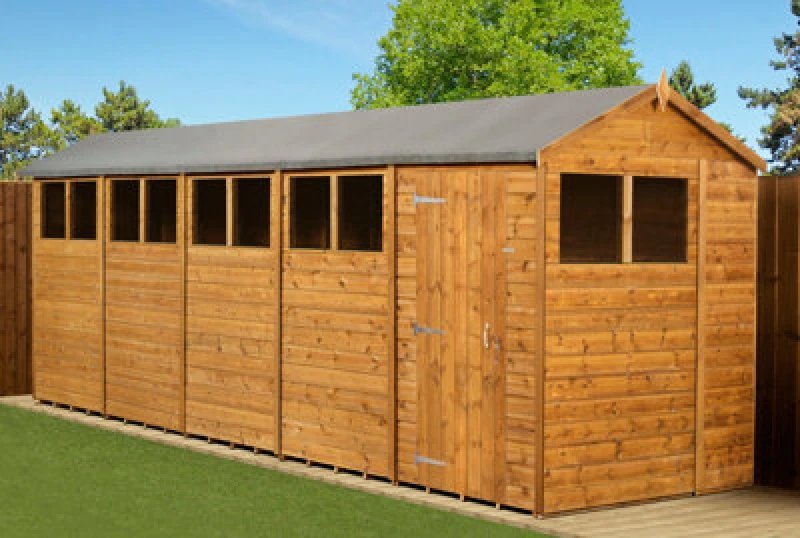 Image of Empire Sheds Empire Modular Apex 6X20 Dipped Treated Tongue And Groove Wooden Garden Shed Windows (6' X 20' / 6ft X 20ft) (6X20)
