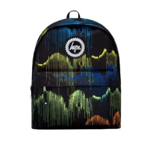 Image of Hype Dark Forest Wave Drips Backpack (One Size) (Black/Green/Blue)